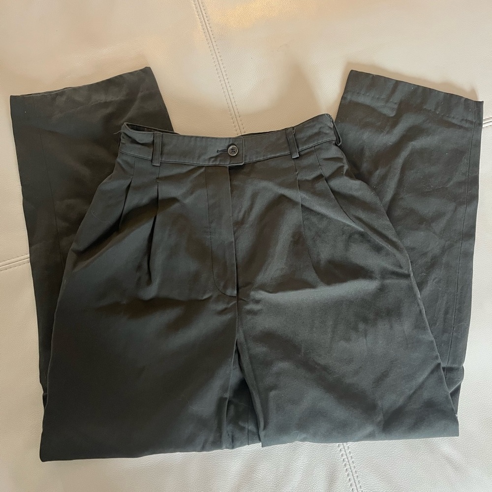 Vintage Women's Green Pleated Trousers